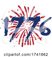 Poster, Art Print Of American Revolution 1776 Over A Firework