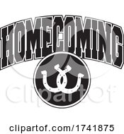 Black And White Horseshoes With HOMECOMING Text by Johnny Sajem