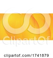 Poster, Art Print Of Abstract Banner With Gradient Circle And Halftone Dots Design