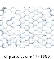 Poster, Art Print Of 3d Background Of A Wall Of Extruding Hexagons