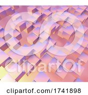 Poster, Art Print Of 3d Abstract Background With Floating Cubes