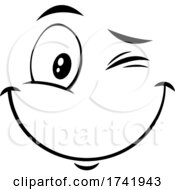 Poster, Art Print Of Black And White Winking Face