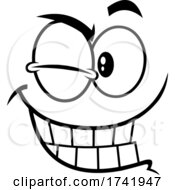 Poster, Art Print Of Black And White Winking Face