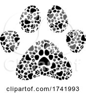 Poster, Art Print Of Patterned Dog Paw Print