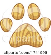 Poster, Art Print Of Wood Grain Dog Paw Print