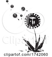 Poster, Art Print Of Human Faced Corona Viruses Dandelion Plant Spreading Seeds