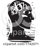 Poster, Art Print Of Profiled Head With Dyslexia