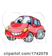 Poster, Art Print Of Red Car Mascot Cartoon