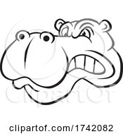 Poster, Art Print Of Angry Hippo Mascot
