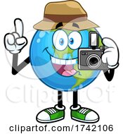 Poster, Art Print Of Photographer Earth Globe Mascot Character