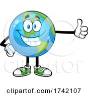 Poster, Art Print Of Happy Earth Globe Mascot Character Giving A Thumb Up
