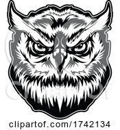 Poster, Art Print Of Great Horned Owl Mascot Logo