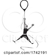 Poster, Art Print Of Man Hanging From A Balloon