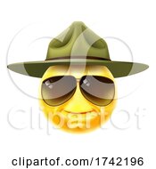 Poster, Art Print Of Happy Drill Sergeant Emoticon Cartoon Face