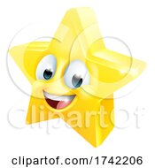 Poster, Art Print Of Star Happy Emoticon Cartoon Face