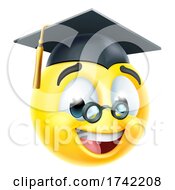 Graduate Teacher Emoticon Cartoon Face Icon by AtStockIllustration