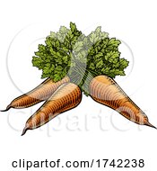 Poster, Art Print Of Carrots Vegetable Vintage Woodcut Illustration