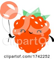Poster, Art Print Of Cute Raspberry Holding A Balloon