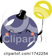 Poster, Art Print Of Cute Black Currant Holding A Balloon