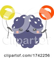 Poster, Art Print Of Cute Blackberry Holding Balloons
