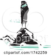 Poster, Art Print Of Man On A Mountain Peak