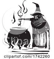 Poster, Art Print Of Witch With Cauldron