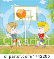 Poster, Art Print Of Boys Playing Basketball