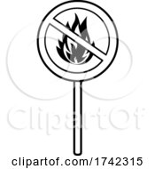 Poster, Art Print Of Black And White No Fire Sign