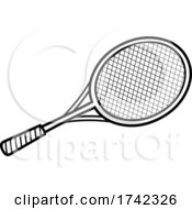 Poster, Art Print Of Black And White Tennis Racket