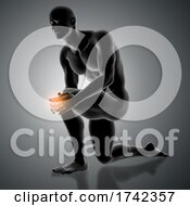 Poster, Art Print Of 3d Male Figure Holding Knee In Pain
