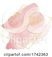 Poster, Art Print Of Gold Glitter And Pink Watercolor Design