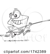 Poster, Art Print Of Cartoon Black And White Frog Jumper