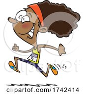 Cartoon Happy Woman Running A Mothers Day Race