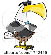 Cartoon Bouncer Bald Eagle by toonaday