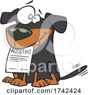 Cartoon Happy Adopted Rescue Dog by toonaday
