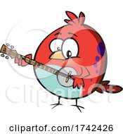 Poster, Art Print Of Cartoon Bird Playing A Banjo