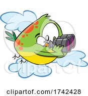 Poster, Art Print Of Cartoon Bird Using Binoculars