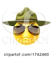 Angry Drill Sergeant Emoticon Cartoon Face by AtStockIllustration