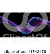 Banner With Abstract Flowing Rainbow Waves