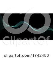 Poster, Art Print Of Abstract Banner With Flowing Particles Design