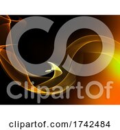Poster, Art Print Of Abstract Fire Themed Background With Flowing Lines