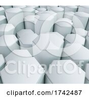 Poster, Art Print Of 3d Modern Tech Background With Extruding Hexagons