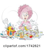 Poster, Art Print Of Woman Washing Dishes