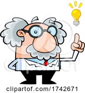 Science Professor Albert Einstein Character Holding Up A Finger by Hit Toon