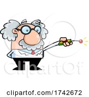 Poster, Art Print Of Science Professor Albert Einstein Character Using A Remote
