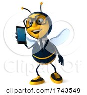 3d Business Bee Character On A White Background