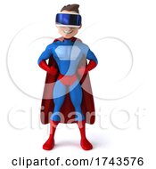 3d White Male Blue And Red Super Hero On A White Background by Julos