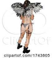 Poster, Art Print Of Rear View Of A Stripper Wearing Wings