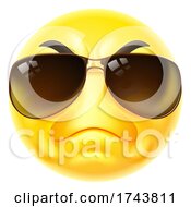 Tough Cartoon Emoji Emoticon Face In Sunglasses