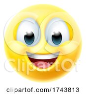 Happy Smiling Cartoon Emoji Emoticon Face Icon